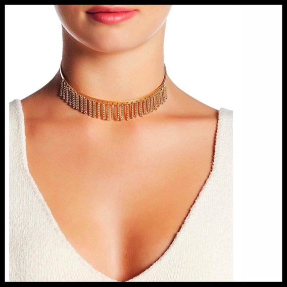 STEVE MADDEN GOLD FRINGE CHAIN BOHO CHOKER - Picture 4 of 6
